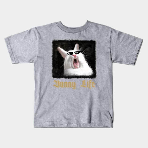 Thug Life Bunny Kids T-Shirt by SteelWoolBunny